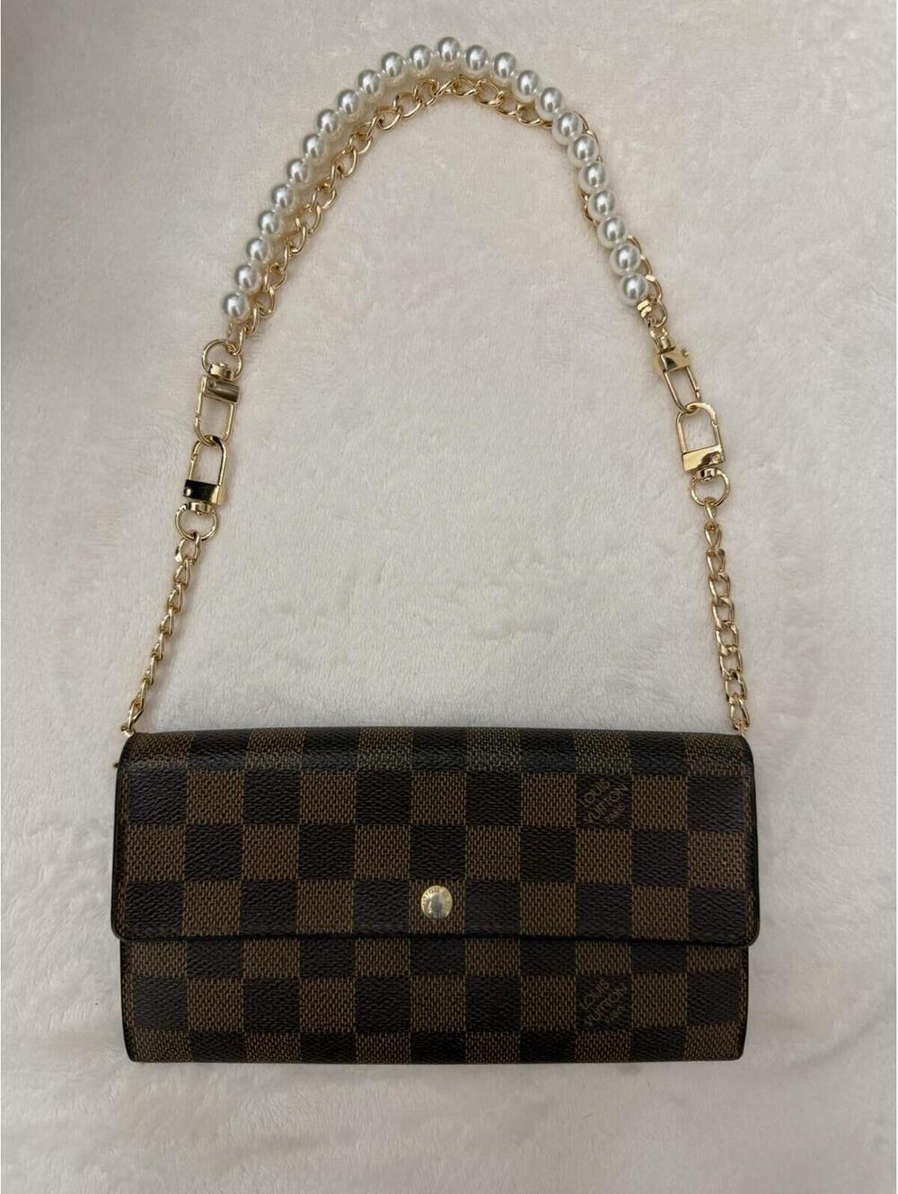 Authentic Louis Vuitton LV Sarah Long Wallet in Damier Ebene